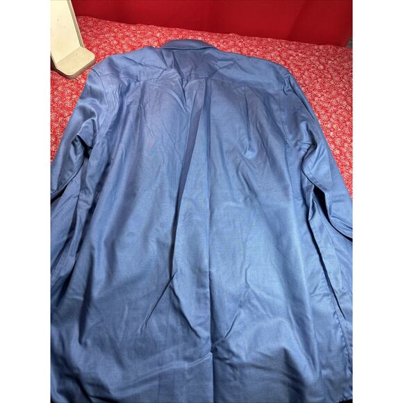 Awearness Kenneth Cole Slim Fit Blue Non Iron Dress Shirt 16 32/33 V2 - Picture 4 of 4